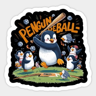 the world of penguin baseball Sticker